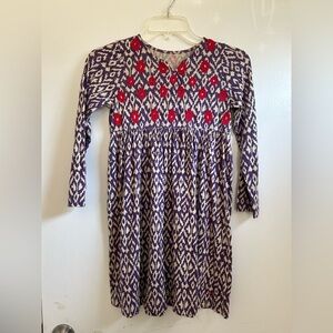 Pink Chicken Girl’s Embroidery Floral  Size 8 Fall Autumn Dress